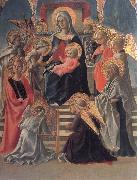 Fra Filippo Lippi Madonna and Child Enthroned with Angels,a Carmelite and other Saints USA oil painting artist